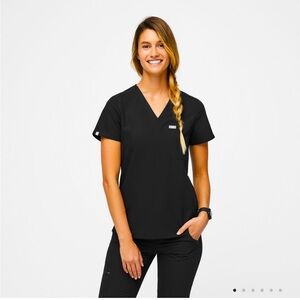 women's Black Slim Catarina™ - One-Pocket Scrub Top